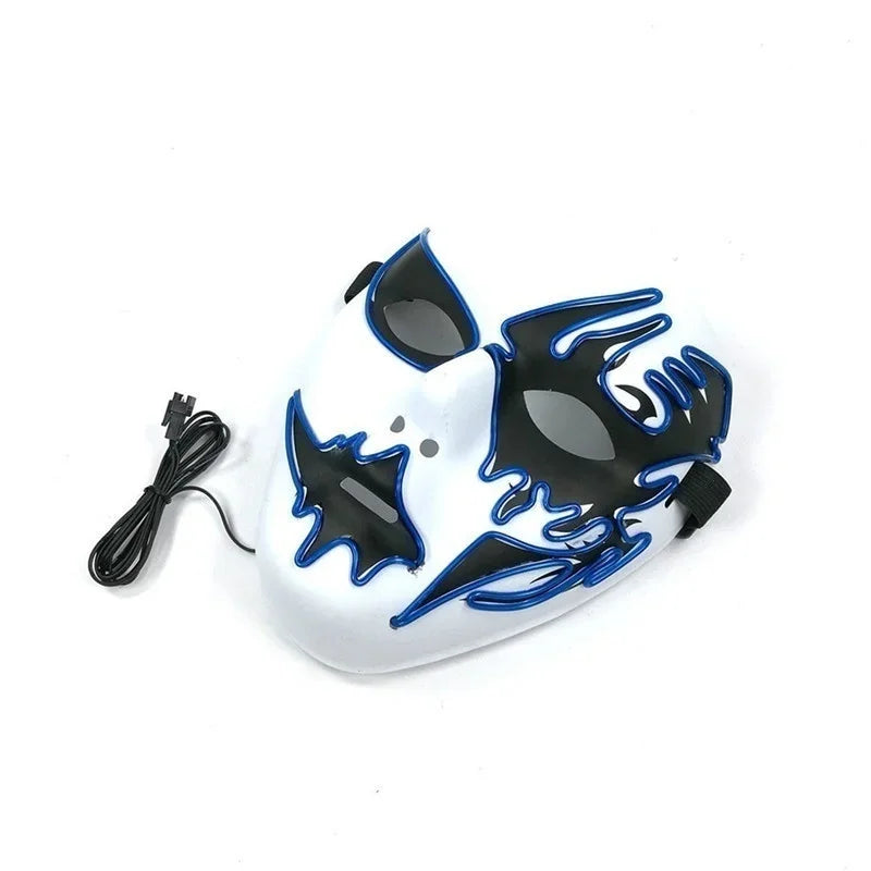 Halloween Scary Cosplay Masquerade Dancing Party Luminous Mask LED Light Ghost Mask EL Mask Tokyo Ghoul Mask