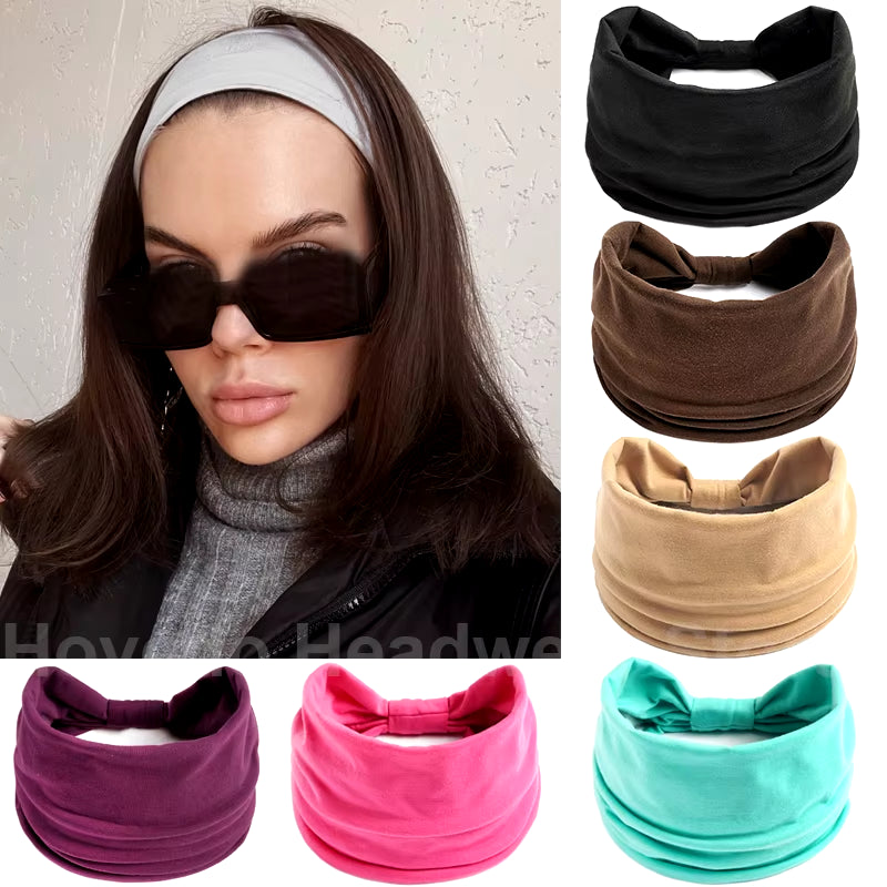 Women Cotton Head Band Fashion Hair Bands for Woman Solid Turban Twist Knitted Hairband Twisted Knotted Headwrap Accessories