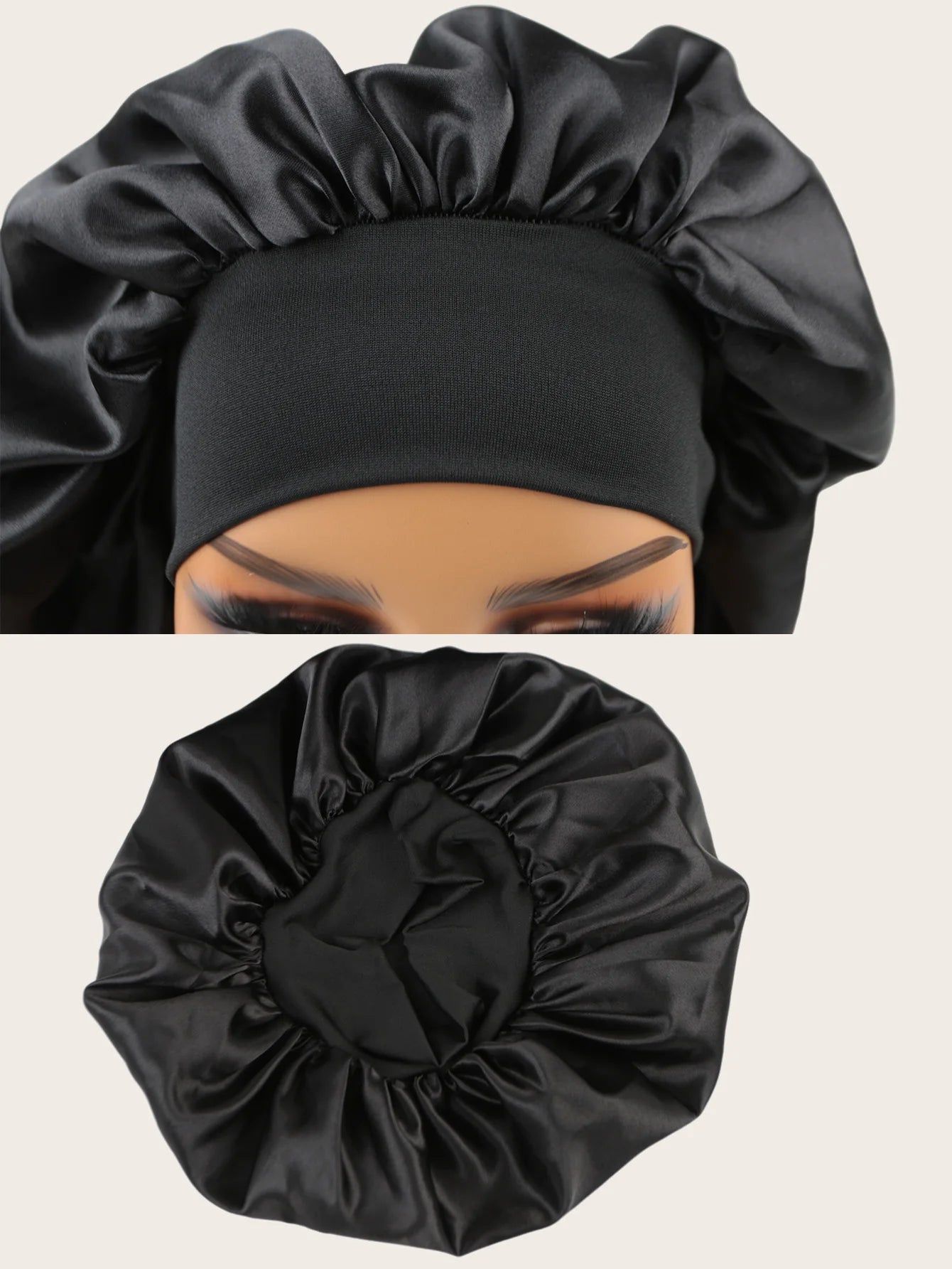 Unisex Head Wrap Elastic Band Bonnet Sleep Cap Extra Large Satin Silky Bonnet Sleep with Premium Elastic Band