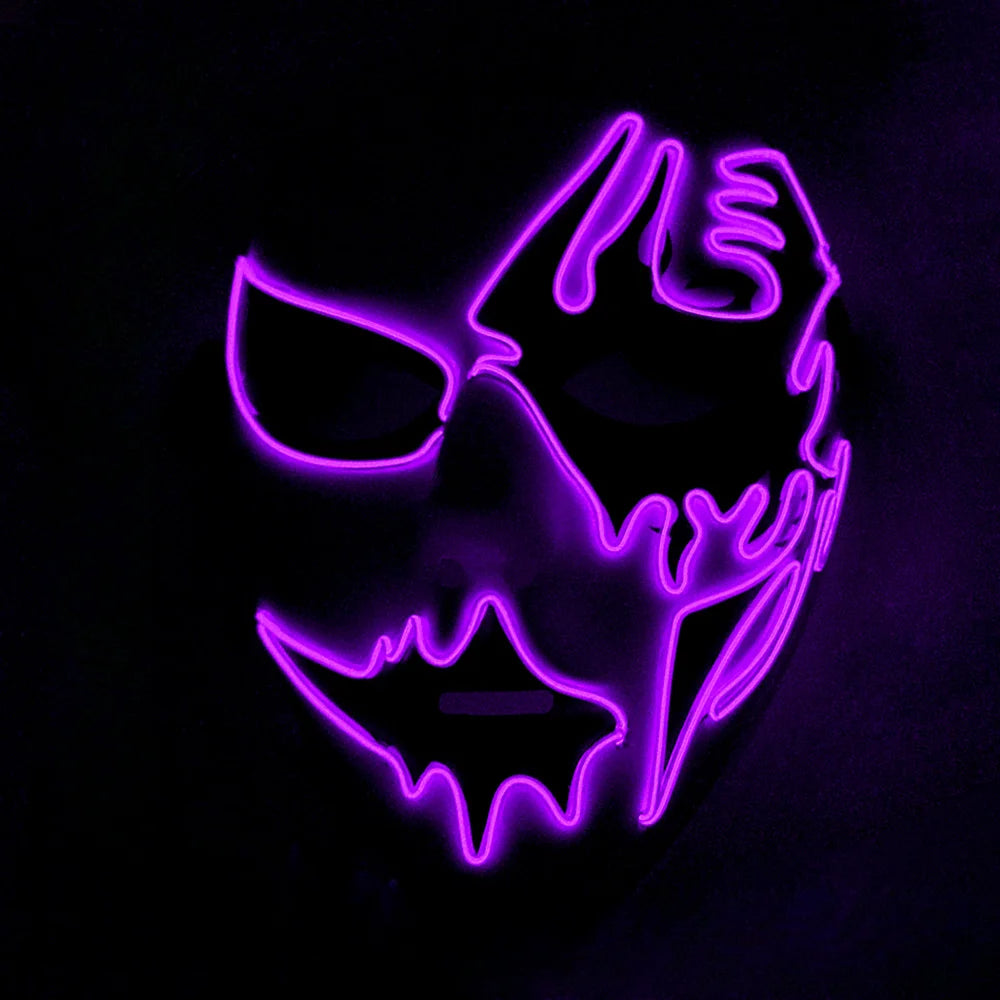 Halloween Scary Cosplay Masquerade Dancing Party Luminous Mask LED Light Ghost Mask EL Mask Tokyo Ghoul Mask